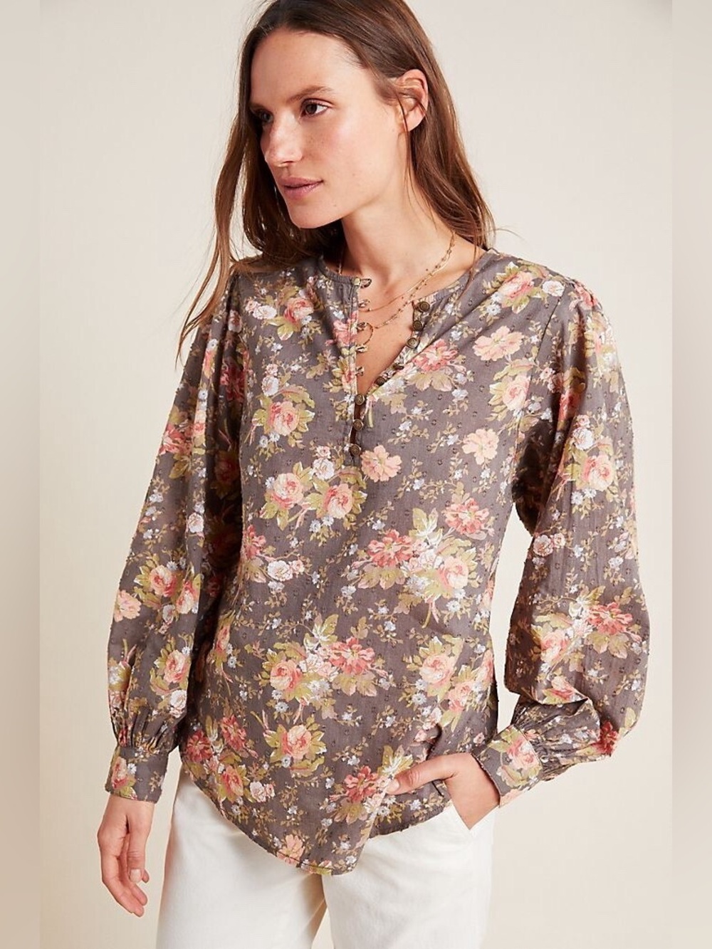Anthropologie Floral Long Sleeve